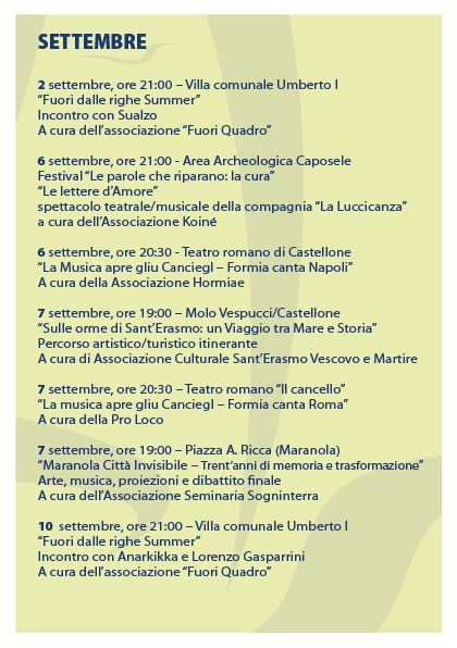 7 eventi da non perdere a Formia a settembre!